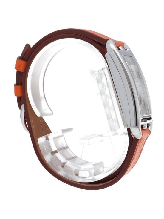 Hermes Capecod Duzon Double Tour Watch SS Leather Silver Polished main image 2